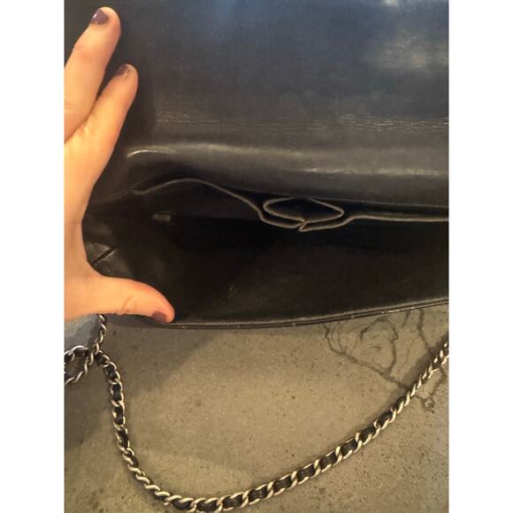 Chanel Black Patent Chocolate Bar Shoulder Bag SHW Series 6 Authentic CoA - Picture 8 of 8